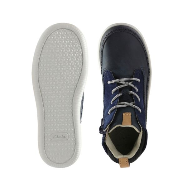 Clarks Boys Cloud Air Kid Casual Shoes Navy | CA-892437